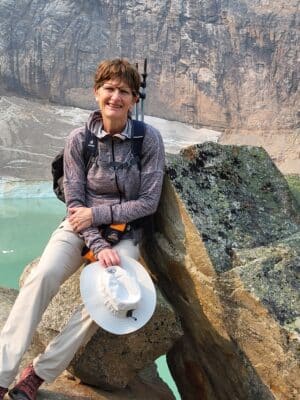 Karen Davis mountain climbing