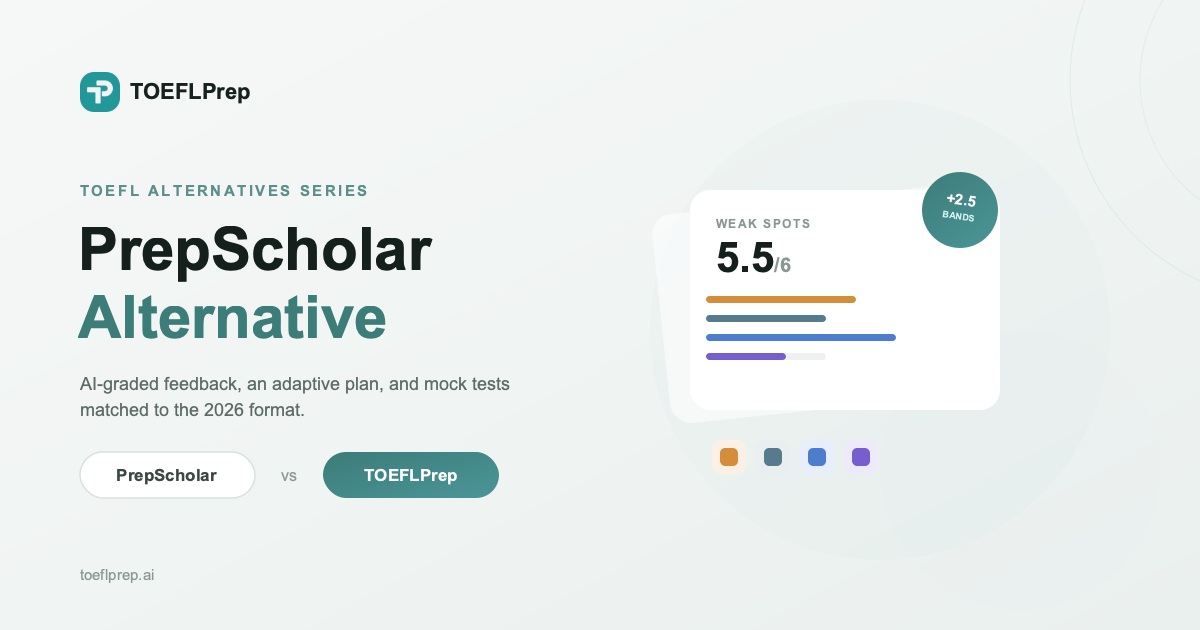 The Best PrepScholar Alternative for TOEFL Preparation (2026 Comparison)
